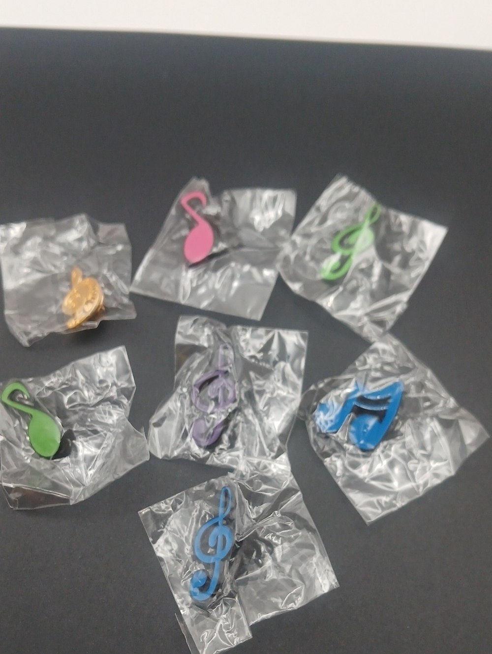 Colorful Music Note Pins - Assorted Enamel Notes (7)